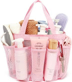 Fammart Mesh Shower Caddy Portable for College Dorm Room Essentials, Odorless Polyester Large Shower Tote Bag with Dual Handles, 8-Pocket Quick-Dry Toiletry Organizer for Travel, Beach, Camping, Gym by Fammart