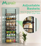 Mefirt Over The Door Pantry Organizer, Wall Mount Spice Rack 8-Tier Black - Image 3