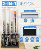 Mondazie Ski Storage Rack for Garage, 4 Pair Black - Image 3