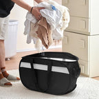 Collapsible Tear Proof Laundry Baskets with Dual Handles, Black - Image 2