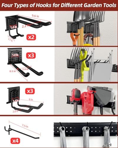 Garage Tool Organizer Wall Mount, 64in Tool Rack, 560LBS Capacity - Image 2
