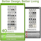Over the Door Shoe Organizer with 40 Large Breathable Mesh Pockets, Space Saving Shoe Holder, Hanging Shoe Rack for Entryway Bedroom Closet Storage (White, 80 Pockets) - Image 5