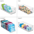 iDesign Plastic Stackable Pantry Bin with Handles, Set of 2, Clear - Image 7