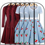 Garment Bags for Hanging Clothes, 48" (Set of 6) All Clear Garment Bag, Plastic Dustproof Suit Bag, Coat Protector Zippered Garment Covers for Closet Storage and Travel by UOUEHRA