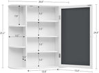 Iwell Bathroom Medicine Cabinet with Mirror, Bathroom Wall Cabinet with 2 Adjustable Shelves & 6 Open Shelves, Medicine Cabinet Organizer, Bathroom Cabinet Wall Mounted, White - Image 3