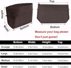 Handbag Tote Purse Organizer Insert Bag Liner Shaper Divider Zipper 11 Pockets Compartments Small Coffee - Image 2