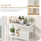 Over The Toilet Storage, Freestanding 2-Tier Bamboo Bathroom Shelves, Above Toilet Organizer for Home Washroom, Bathroom Decor (White) - Image 5