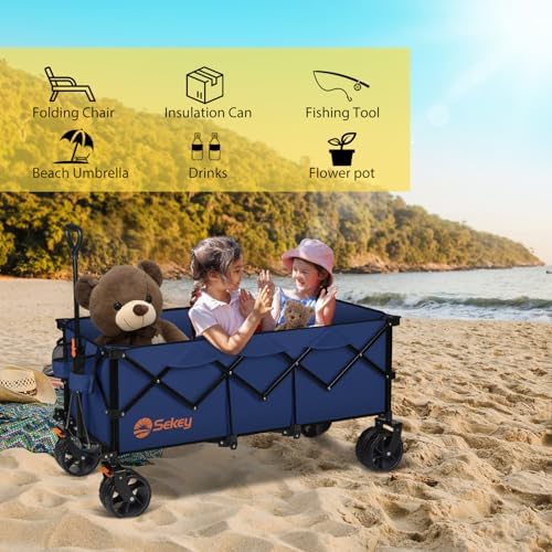 Sekey 300L Extended Collapsible Wagon, 660 lb Capacity, 48 in Long - Image 7