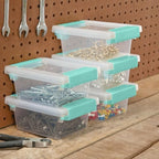 Sterilite Clip Box, Stackable Clear Plastic Bins- Mini, 12-Pack - Image 6