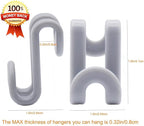 60 Pcs Clothes Hanger Connector Hooks, Mini Cascading Hanger Hooks for Velvet Huggable Hangers, Wooden Hangers, Heavy Duty Space Saving for Closet (Grey) - Image 2