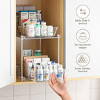 Sevenblue 4-Pack 2-Tier Under Sink Organizer with Pull Out Drawers - Image 4
