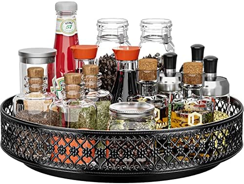 11 inch Lazy Susan Turntable - Metal Spice Organizer for Cabinet Table Top by OVICAR