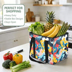 Trunk Organizer Collapsible Car Organizer with Handle Car Storage Box Bin for Groceries SUV Utility Tote Bag Portable Vehicle Container Multicolor Fluid Swirl - Image 5