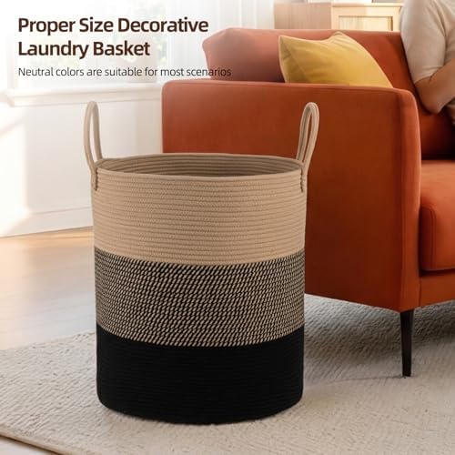 OIAHOMY 60L Nursery Hamper Laundry Basket Laundry Hamper Yellow/Black - Image 4