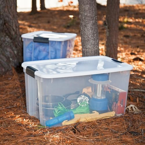 Sterilite 24-Pack Ultra Latching Box, Storage Bins with Lids, Clear Plastic, 70 Quart - Heavy-Duty Organizing Containers for Closet, Bathroom, and Office - Image 4