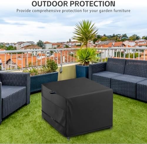 Outdoor Patio Square Table Cover 38 inch Black Heavy Duty Waterproof Cover - Image 7