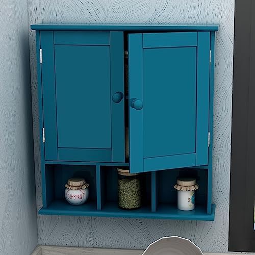 TaoHFE Turquoise Bathroom Cabinet,Bathroom Wall Cabinet with 2 Door - Image 7
