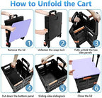FELICON SELORSS Foldable Utility Cart Folding Portable Rolling Crate-Purple - Image 4