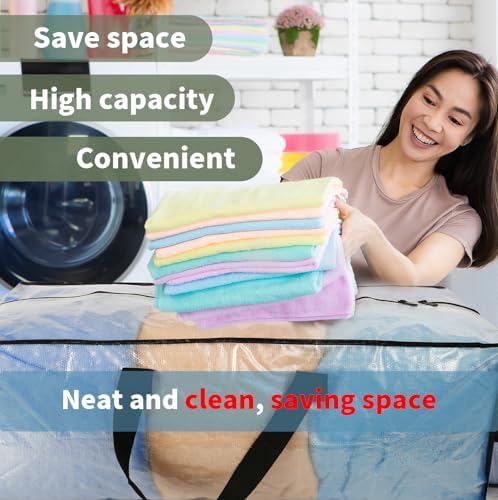 Heavy Duty Clear Moving Bags with Strong Zipper & Comfortable Handles - Image 6