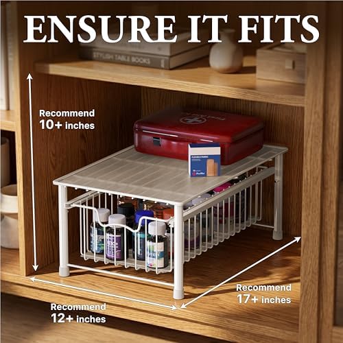 Simple Houseware Stackable Basket Drawer, White - Image 3