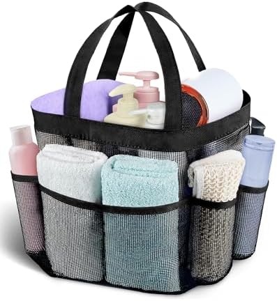 Mesh Shower Caddy Portable - 9 Pockets, Shower Bag for Dorm Room Camping by Attmu