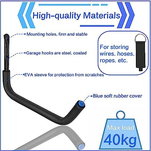 Kayak Storage Hooks, 15Inch Heavy Duty Garage Wall Mount Rack, Garage Storage Hangers for Canoe, Surfboard, Snowboard (19G-15Inch, 4pack) - Image 3