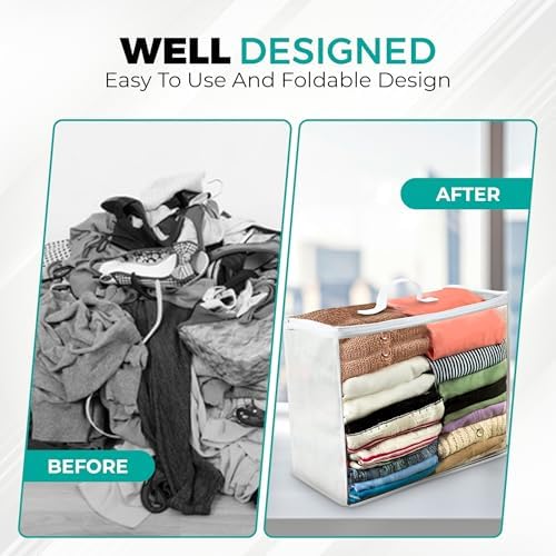 VitalUp 3 Pack Clear Plastic Storage Bags, Durable Zippered Storage Bags for Comforters, Blankets, Clothes, and Bedding - Breathable Nonwoven with Clear Front for Easy Organizing, 20x20x8 - Image 3