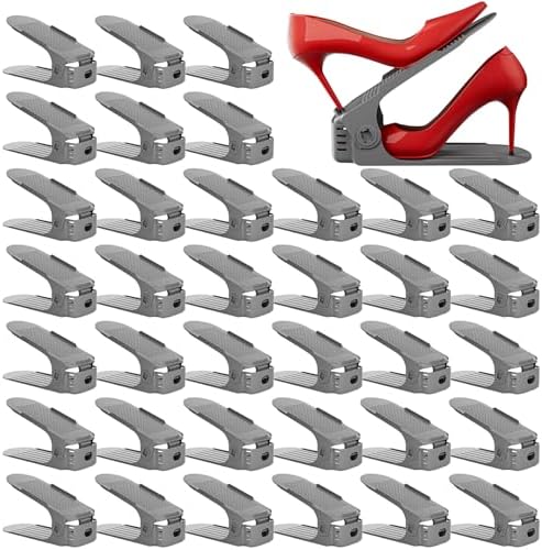 Neprock Shoe Slots Organizer for Closet, Shoe Storage Organizer Shoe Slots Organizer, Shoe Rack Organizer Space Saver Organizador De Zapatos for Closet Organization(36 Pack)(Grey) by Neprock