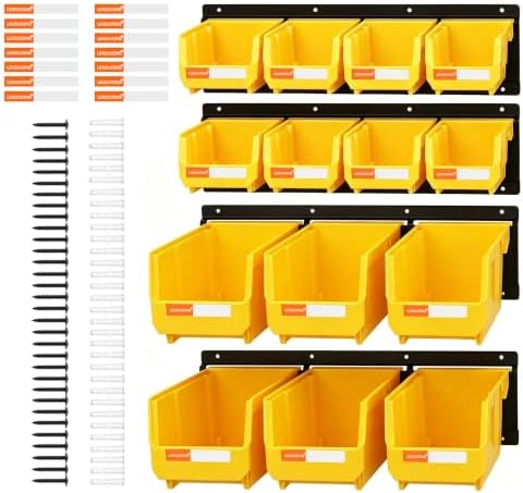 14pc Wall-Mounted Storage Organizer Mixed V1 V2 Combo Yellow by LEADLOONG