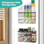 Sinnsally 2 Pack Cabinet Door Organizer,Self Adhesive Lid Organizers Inside Cabinet Storage Boxes,Hanging Storage Basket Organizer Wall Mounted Pantry Caddy Cup Holder for Kitchen,Fridge,Bathroom - Image 6