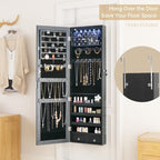 8 LED Lights Jewelry Armoire with Mirror with Storage And 2 Drawers - Image 6