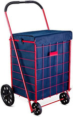 Handy Laundry Shopping Cart Liner, 18" X 15" X 24", Square Bottom, Fits Standard Shopping Cart, Cover and Adjustable Straps for Easy Secure Attachment, Made from Waterproof Material (Navy Blue) by Handy+Laundry