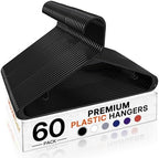HOUSE DAY Black Plastic Hangers 60 Pack, Slim Space-Saving Clothes Hangers by HOUSEDAY