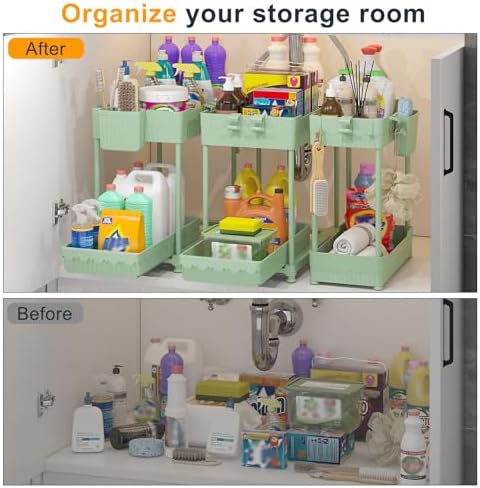 Sevenblue 3-Pack 2-Tier Under Sink Organizers with Sliding Drawers - Image 3