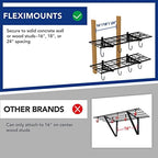 FLEXIMOUNTS 2-Pack 1x3 ft Garage Wall Shelving, Include 8 Bike Hooks, Black - Image 3