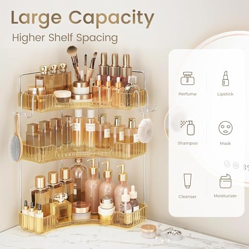 3 Tiers Bathroom Corner Organizer,Bathroom & Kitchen Storage Tray - Image 5