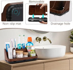 GFWARE Wood Toothbrush Holders for Bathroom Organizer with Drain Holes - Image 5