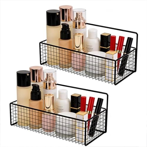 2 Pack Cabinet Door Organizer, Lid Organizer Wall Mount Pantry Door Caddy Storage Bins for Food Container Lid Kitchen Kitchen Bathroom Countertops by MAKIOTEKO