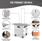FELICON SELORSS Folding Utility Cart Portable Rolling Crate Handcart-White - Image 3