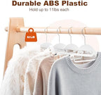 HOUSE DAY Slim Plastic Hangers with Non Slip Rubber Pads, 50 Pack, White | Space saving closet organizer, heavy duty S-shape, rubber grip pads help keep shirts, suits, coats, pants, skirts in place - Image 5