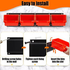 Maitys Wall Mounted Storage Bins Parts Plastic Hanging Stackable, Orange - Image 4