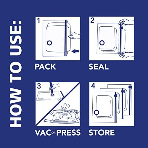 Hefty Shrink-Pak Vacuum Storage Bags - Space Saver for Under Bed Storage, Clothing and Comforters, Odor Resistant, 3X More Storage Space - 3 Large, 3 XL Bags - Image 6