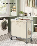 SONGMICS Laundry Basket with Wheels, 3-Section, 52.7 Gallons (199.5 L) - Image 2