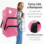 6 Pack Heavy Duty Extra Large Moving Bags W/Backpack Straps - Strong Handles & Zippers, Storage Totes For Space Saving, Fold Flat, Alternative to Box and Bin (40 gal, Pink) - Image 4