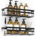 WOWBOX 2 Pack Adhesive Shower Caddies, No Drill Bathroom Shelves, Large by WOWBOX