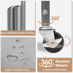 STORAGE MANIAC 80 Liters Vertical Rolling Laundry Hamper, 2 Section Laundry Sorter with Wheels and 2 Breaks, 2-tier Laundry Baskets for Small Space, Dorm, Laundry Room, Closet, Bathroom, Gray 2-tier - Image 4