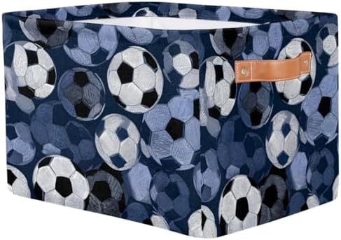 Soccer Sport Storage Basket Toy Storage Bins Collapsible Cube Organizer - Image 2