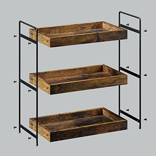 3-Tier Wood Bathroom Counter Organizer, Kitchen Spice Rack - Image 7