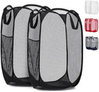 Handy Laundry Mesh Pop-Up Hamper Collapsible with Side Pocket 2-Pack by Handy+Laundry