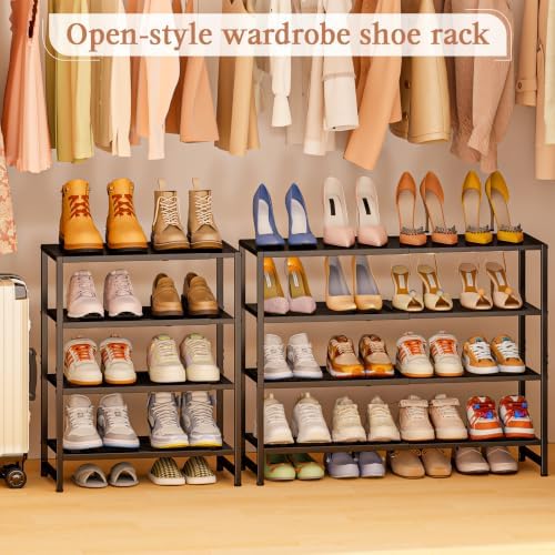 4-Tier Expandable Shoe Rack,Metal Shoe Rack for Closet,Shoe Storage Shelf - Image 6